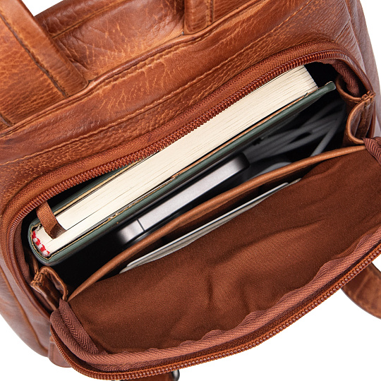 Рюкзак Dr.Koffer из натуральной кожи светло-коричневый