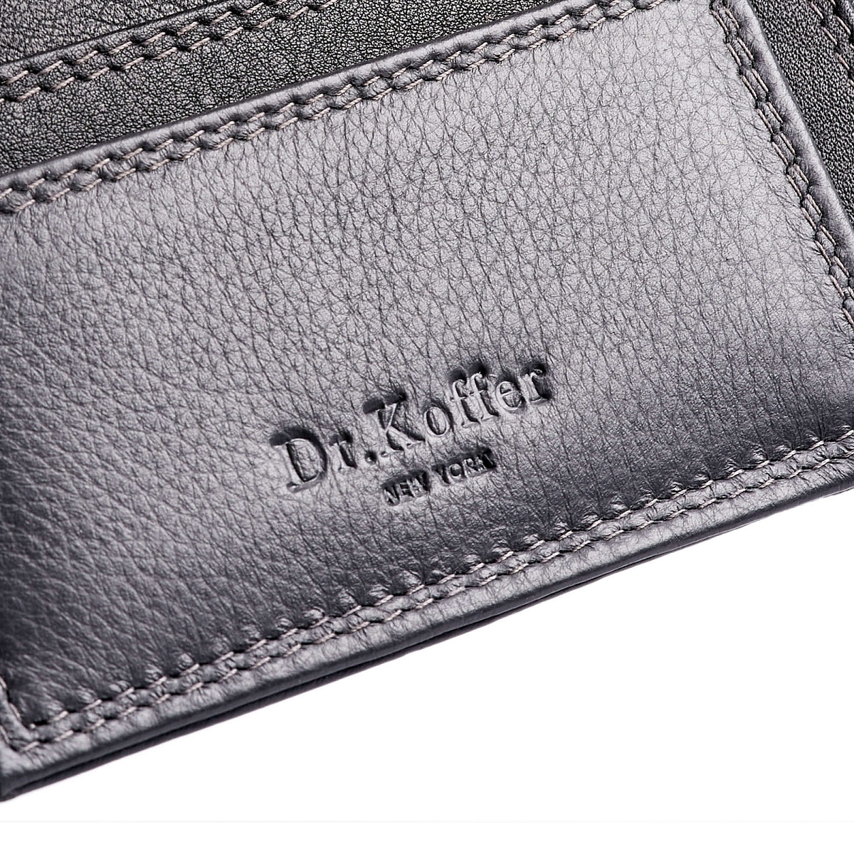 Кредитница Dr.Koffer из натуральной кожи черная