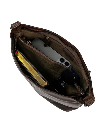 Сумка через плечо Dr.Koffer из натуральной кожи коричневая