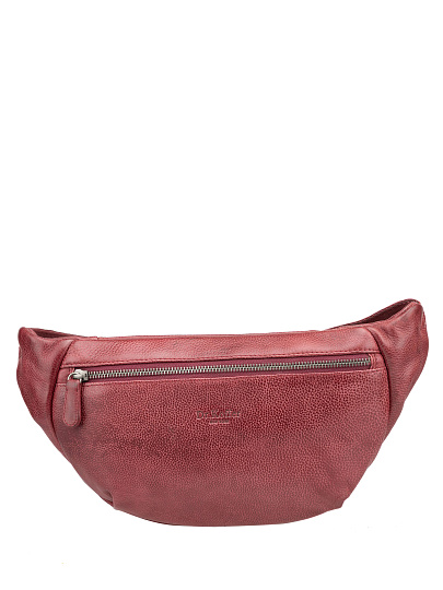 Сумка на пояс Dr. Koffer из натуральной кожи бордовая