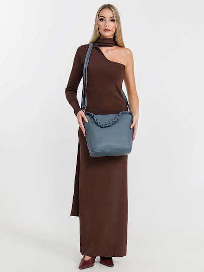 Женская сумка Dr.Koffer из натуральной кожи голубая