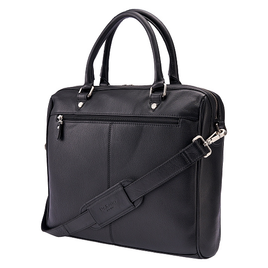 Деловая сумка Dr.Koffer из натуральной кожи черная
