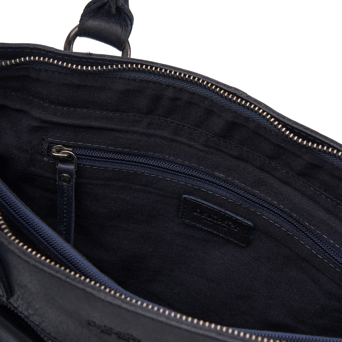 Деловая сумка Dr.Koffer из натуральной кожи синяя