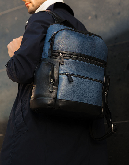 Рюкзак Dr.Koffer из натуральной кожи синий