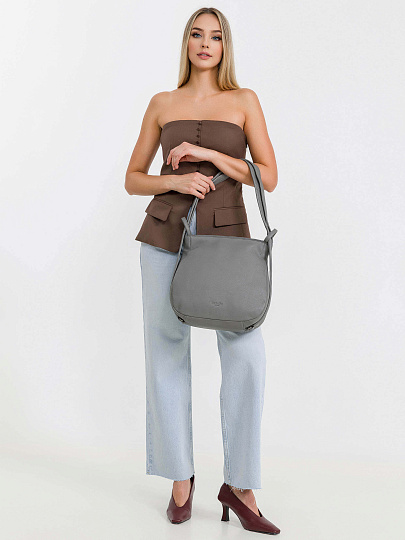 Женская сумка Dr.Koffer из натуральной кожи серая