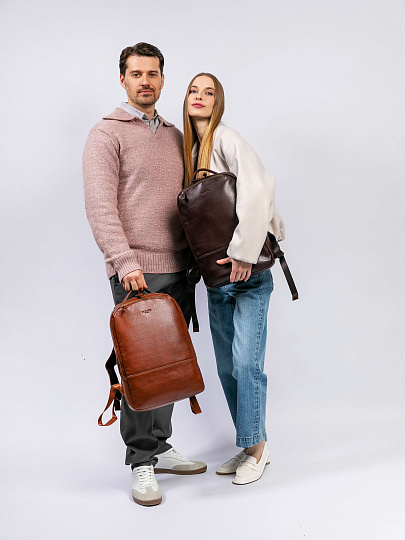 Рюкзак Dr. Koffer из натуральной кожи коричневый