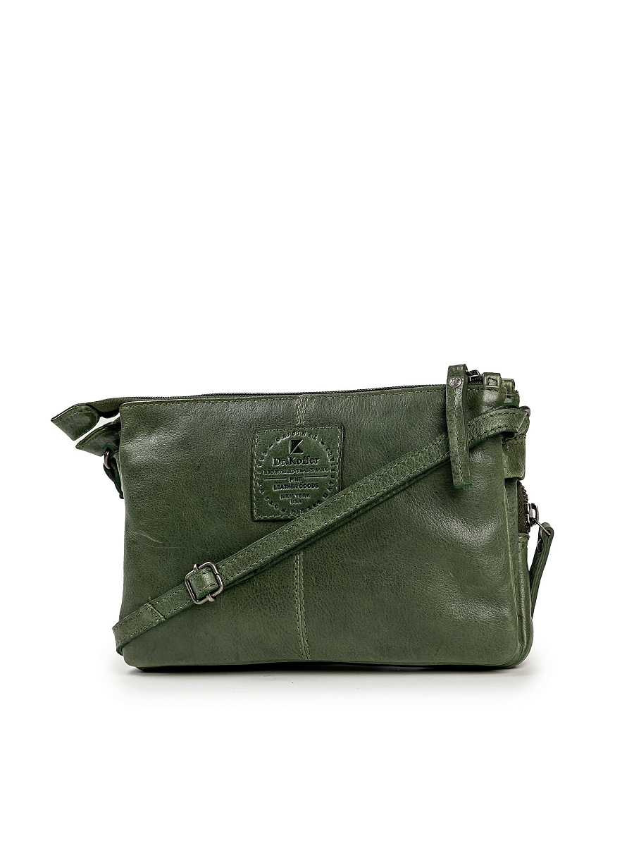 Сумка через плечо Dr.Koffer из натуральной кожи зеленая