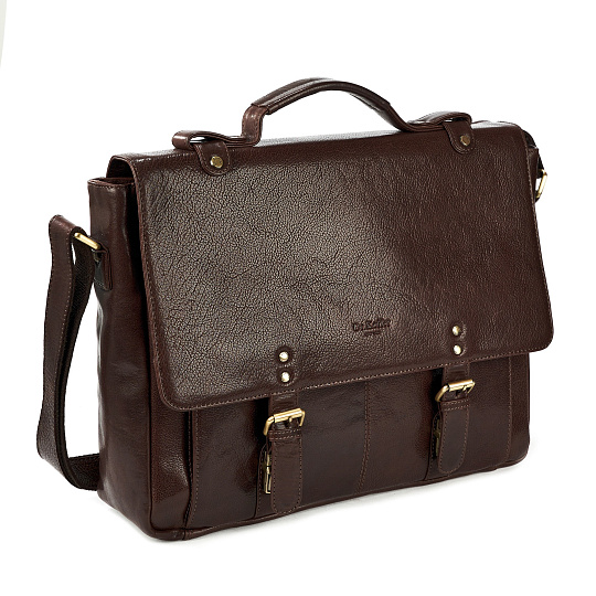 Портфель Dr.Koffer из натуральной кожи темно-коричневый