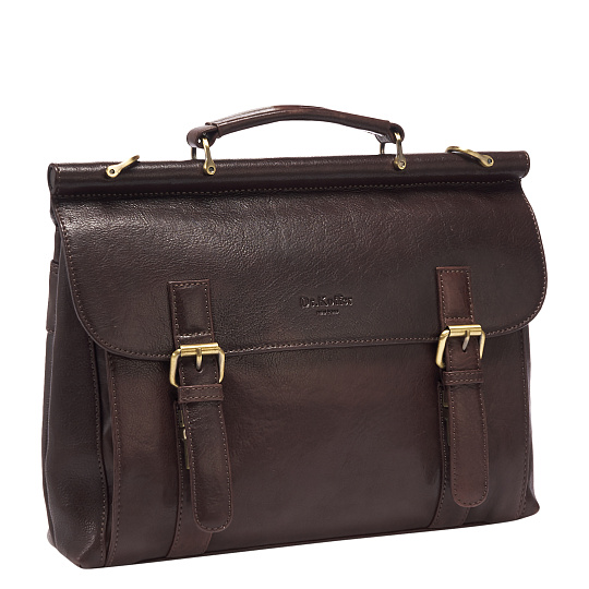 Портфель Dr.Koffer из натуральной кожи темно-коричневый