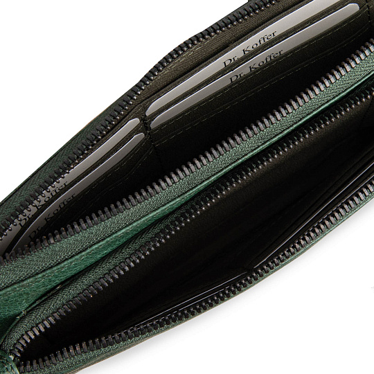 Портмоне Dr.Koffer из натуральной кожи зеленое