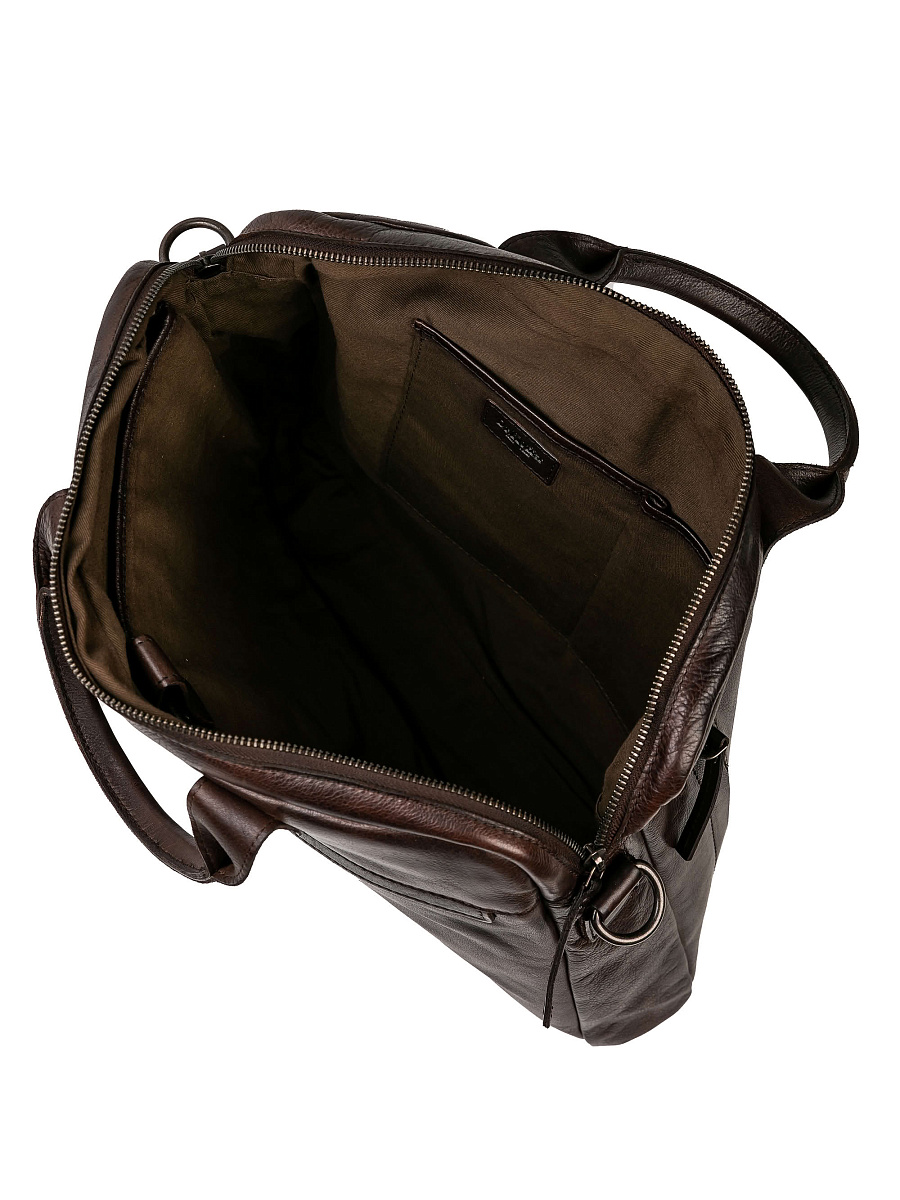 Деловая сумка Dr.Koffer из натуральной кожи темно-коричневая