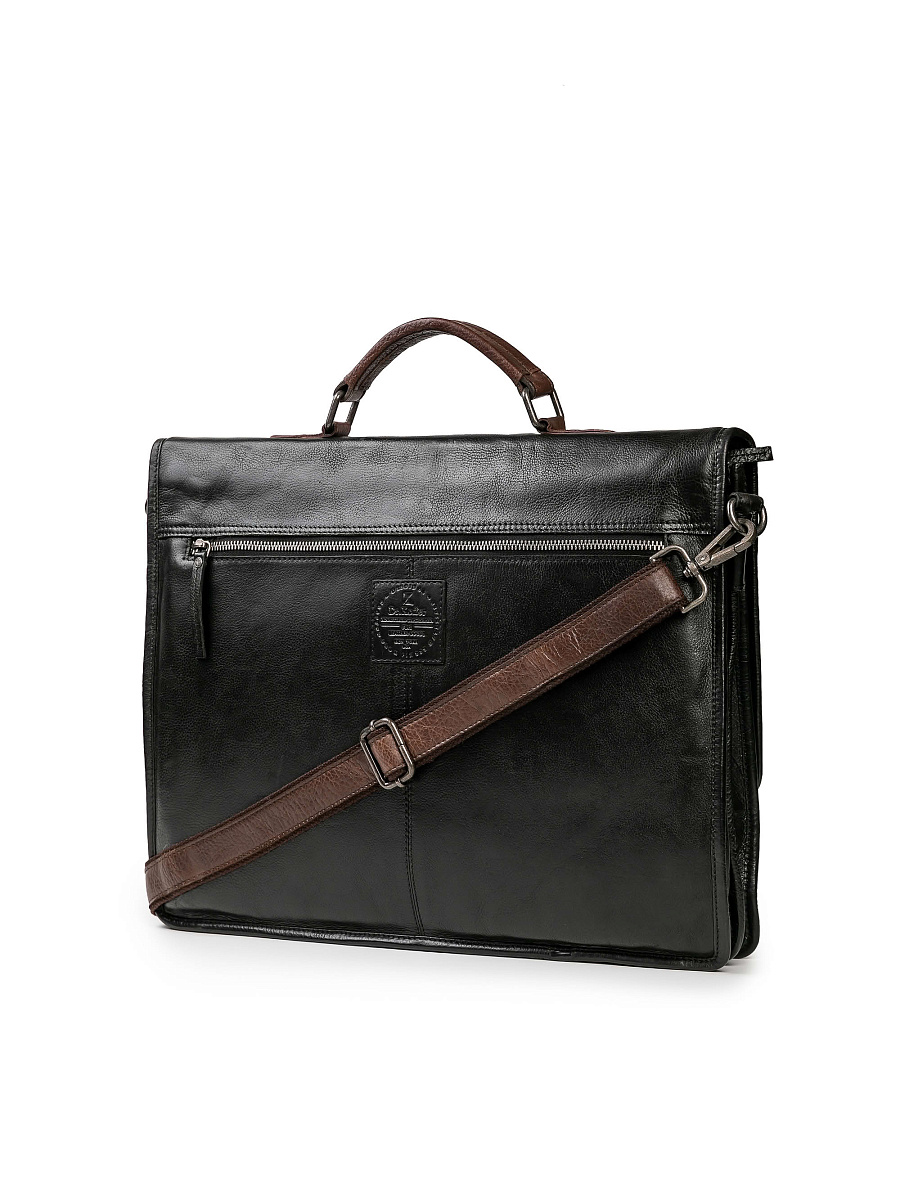 Портфель Dr.Koffer из натуральной кожи черный