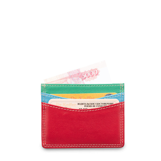 Кредитница Dr.Koffer из натуральной кожи оранжевая