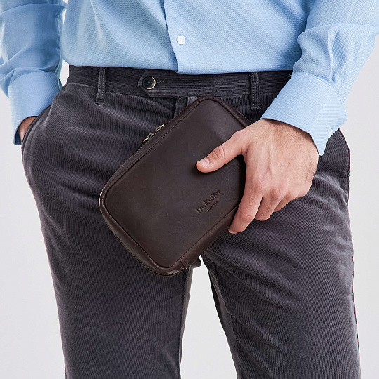 Несессер Dr.Koffer из натуральной кожи коричневый