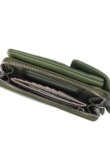 Сумка через плечо Dr.Koffer из натуральной кожи зеленая