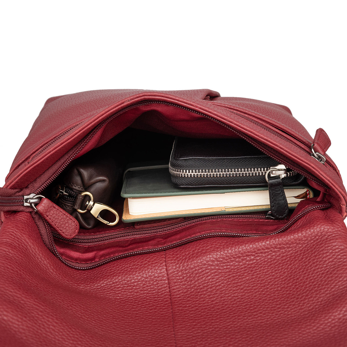 Рюкзак Dr.Koffer из натуральной кожи бордовый