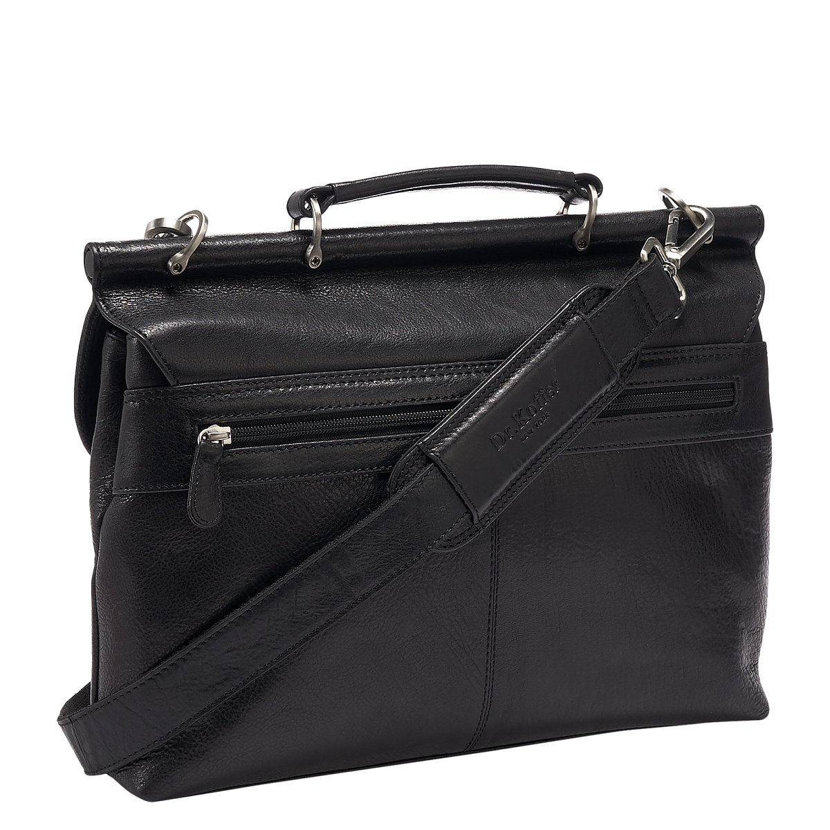 Портфель Dr.Koffer из натуральной кожи черный