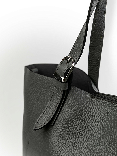 Женская сумка Dr.Koffer из натуральной кожи серая