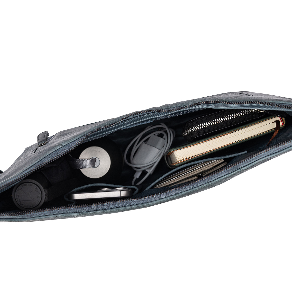 Женская сумка Dr.Koffer из натуральной кожи голубая