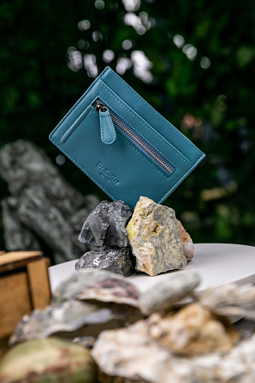 Кредитница Dr.Koffer из натуральной кожи голубая