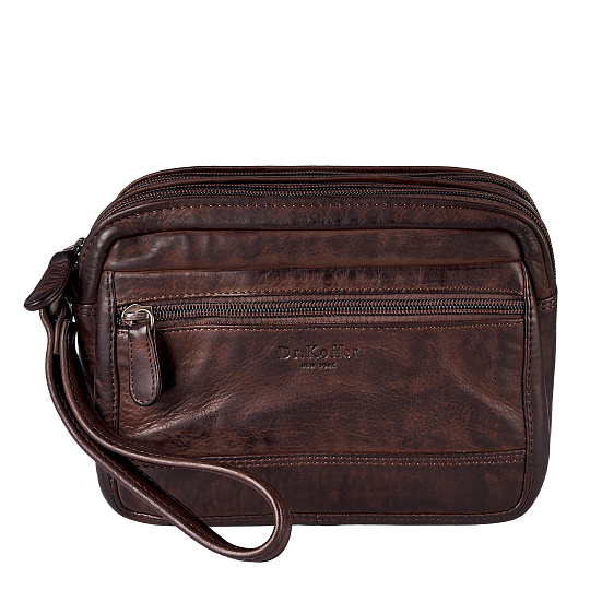 Сумка барсетка из натуральной кожи Dr. Koffer коричневая