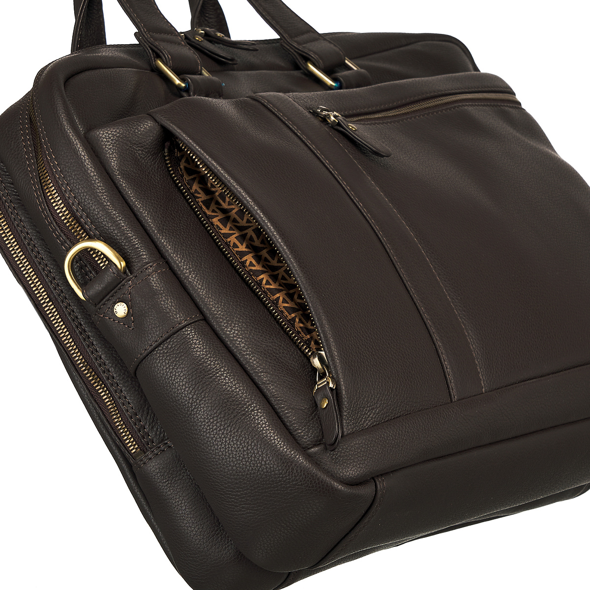 Деловая сумка Dr.Koffer из натуральной кожи темно-коричневая