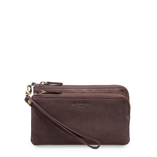 Портмоне Dr.Koffer из натуральной кожи коричневое