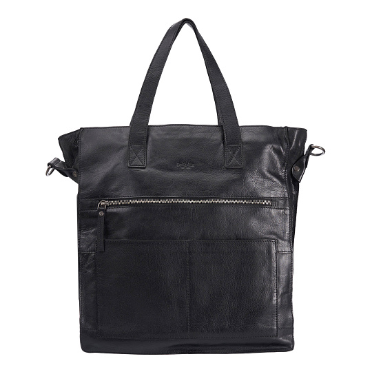 Деловая сумка Dr.Koffer из натуральной кожи черная