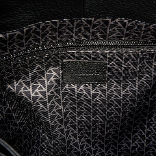 Деловая сумка Dr.Koffer из натуральной кожи черная