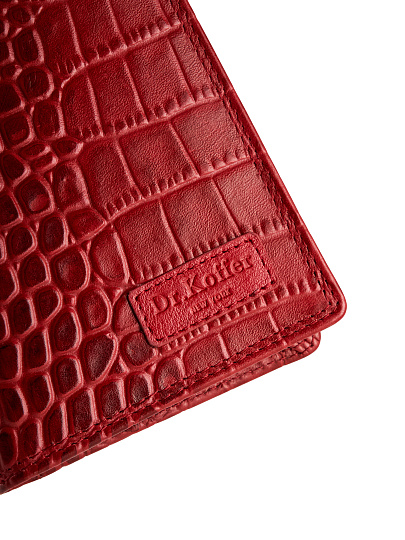 Обложка для документов Dr.Koffer из натуральной кожи красная