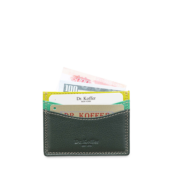 Кредитница Dr.Koffer из натуральной кожи зеленая