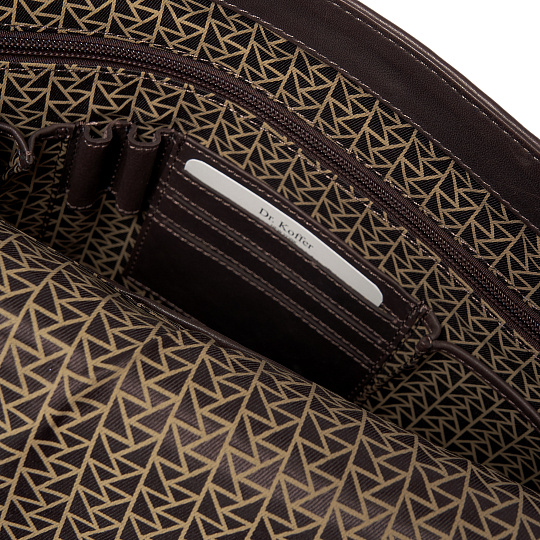 Портфель Dr.Koffer из натуральной кожи темно-коричневый