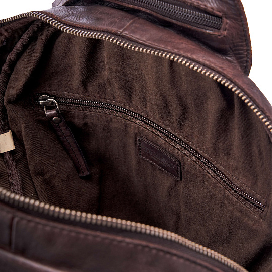 Рюкзак Dr.Koffer из натуральной кожи темно-коричневый