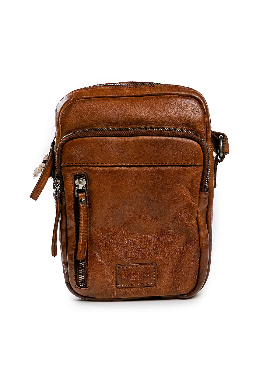 Сумка через плечо Dr.Koffer из натуральной кожи коричневая