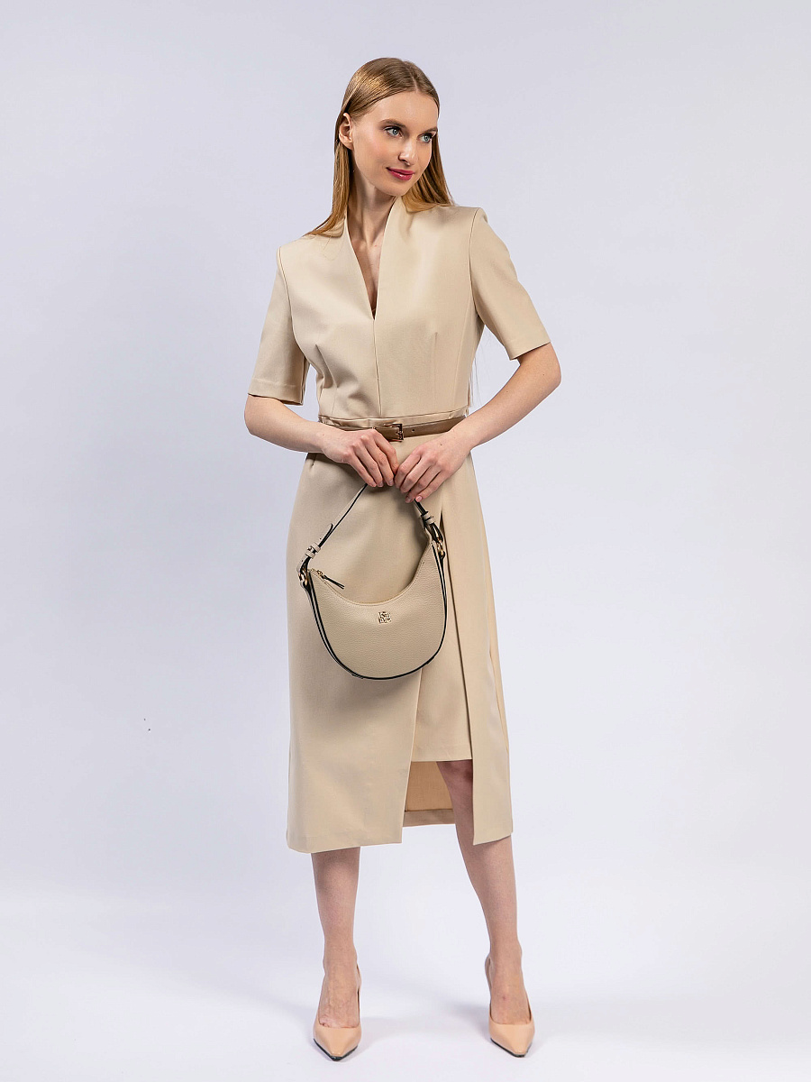 Женская сумка Dr. Koffer из натуральной кожи бежевая