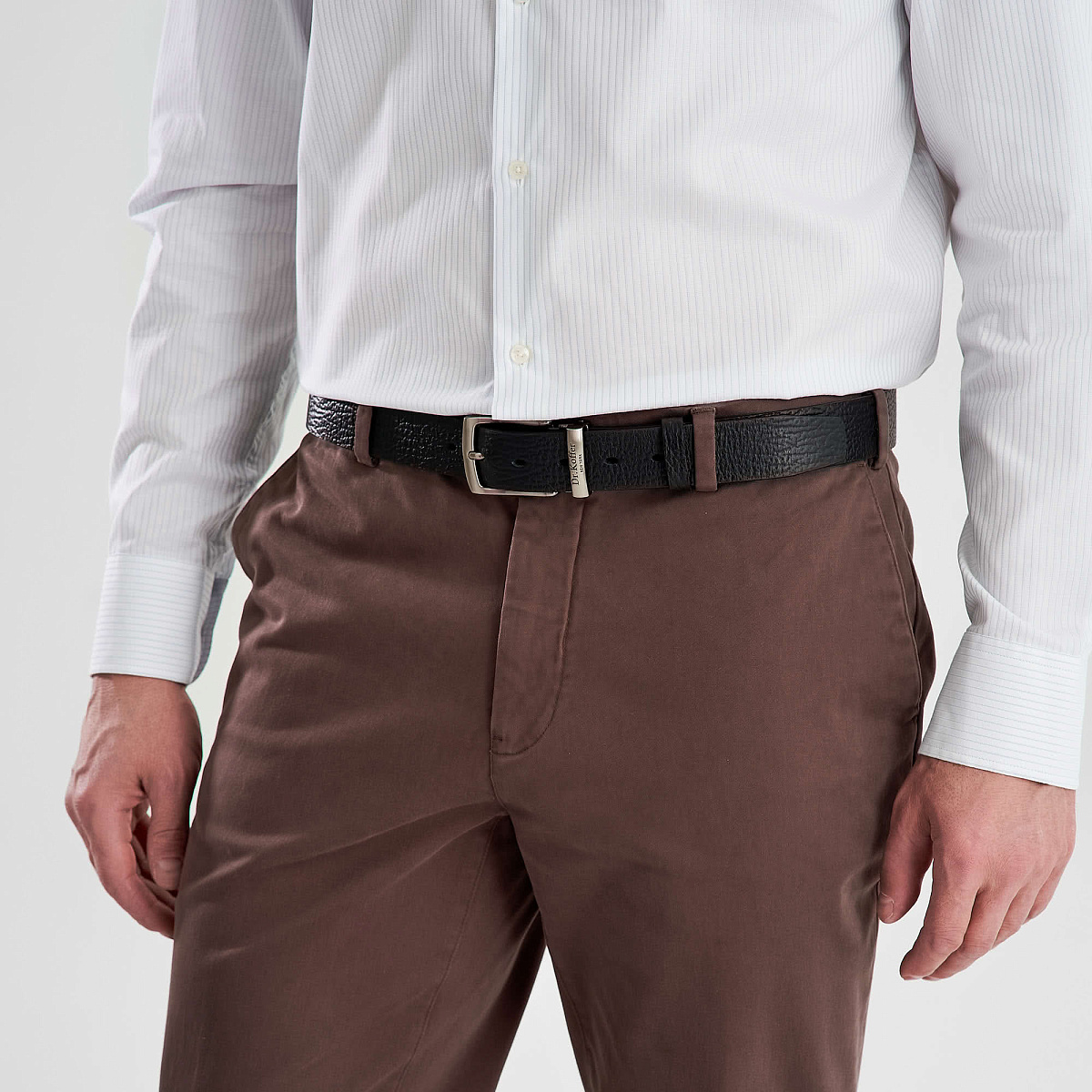 Ремень Dr. Koffer из натуральной кожи черный