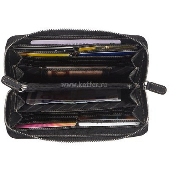 Портмоне Dr.Koffer из натуральной кожи черное