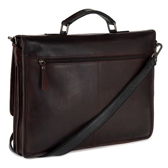 Портфель Dr.Koffer из натуральной кожи темно-коричневый