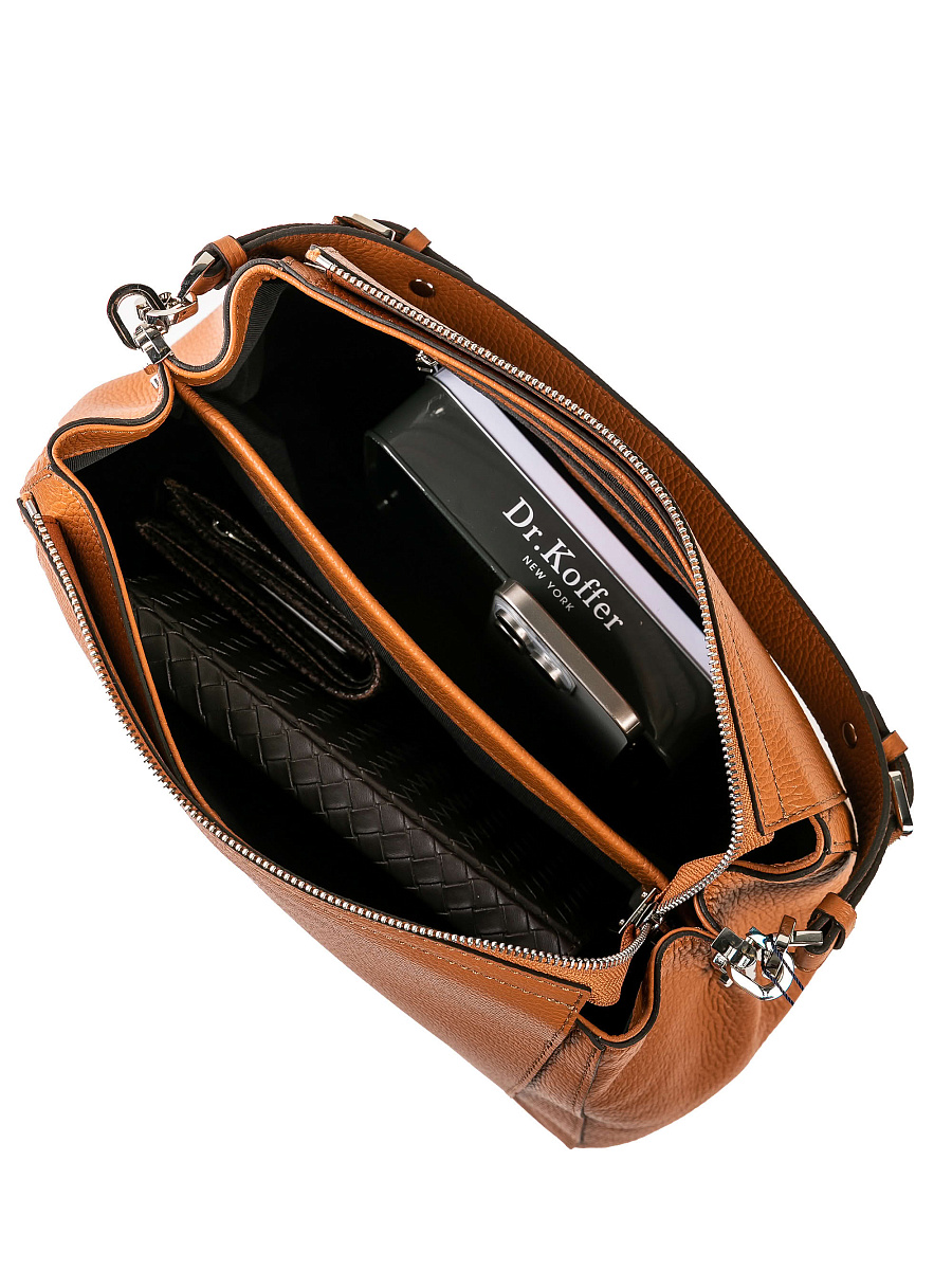 Женская сумка Dr. Koffer из натуральной кожи коричневая
