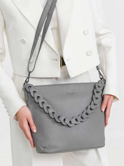Сумка Dr.Koffer из натуральной кожи серая