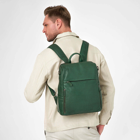 Рюкзак Dr.Koffer из натуральной кожи зеленый