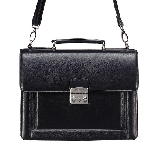 Портфель Dr.Koffer из натуральной кожи черный