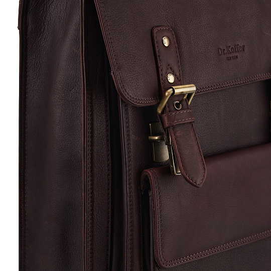 Рюкзак Dr.Koffer из натуральной кожи темно-коричневый