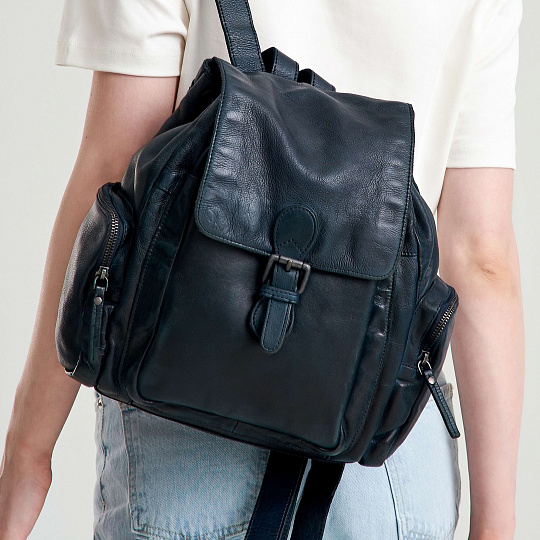 Рюкзак Dr.Koffer из натуральной кожи синий