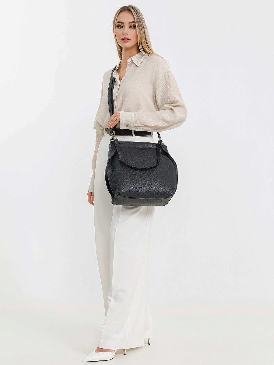 Женская сумка Dr.Koffer из натуральной кожи чёрная