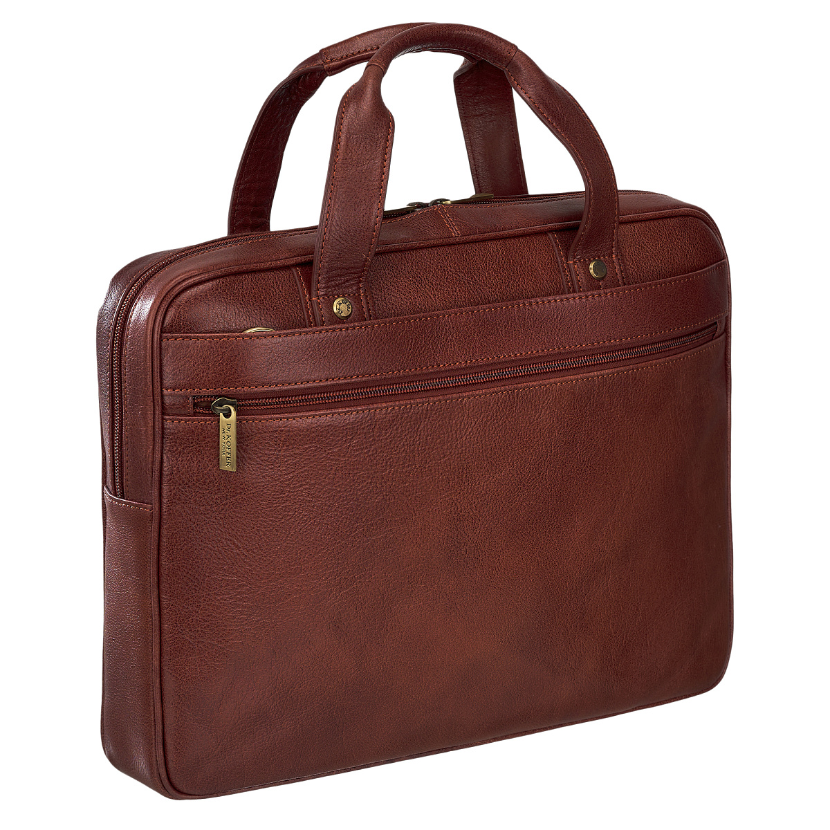 Деловая сумка Dr.Koffer из натуральной кожи коричневая