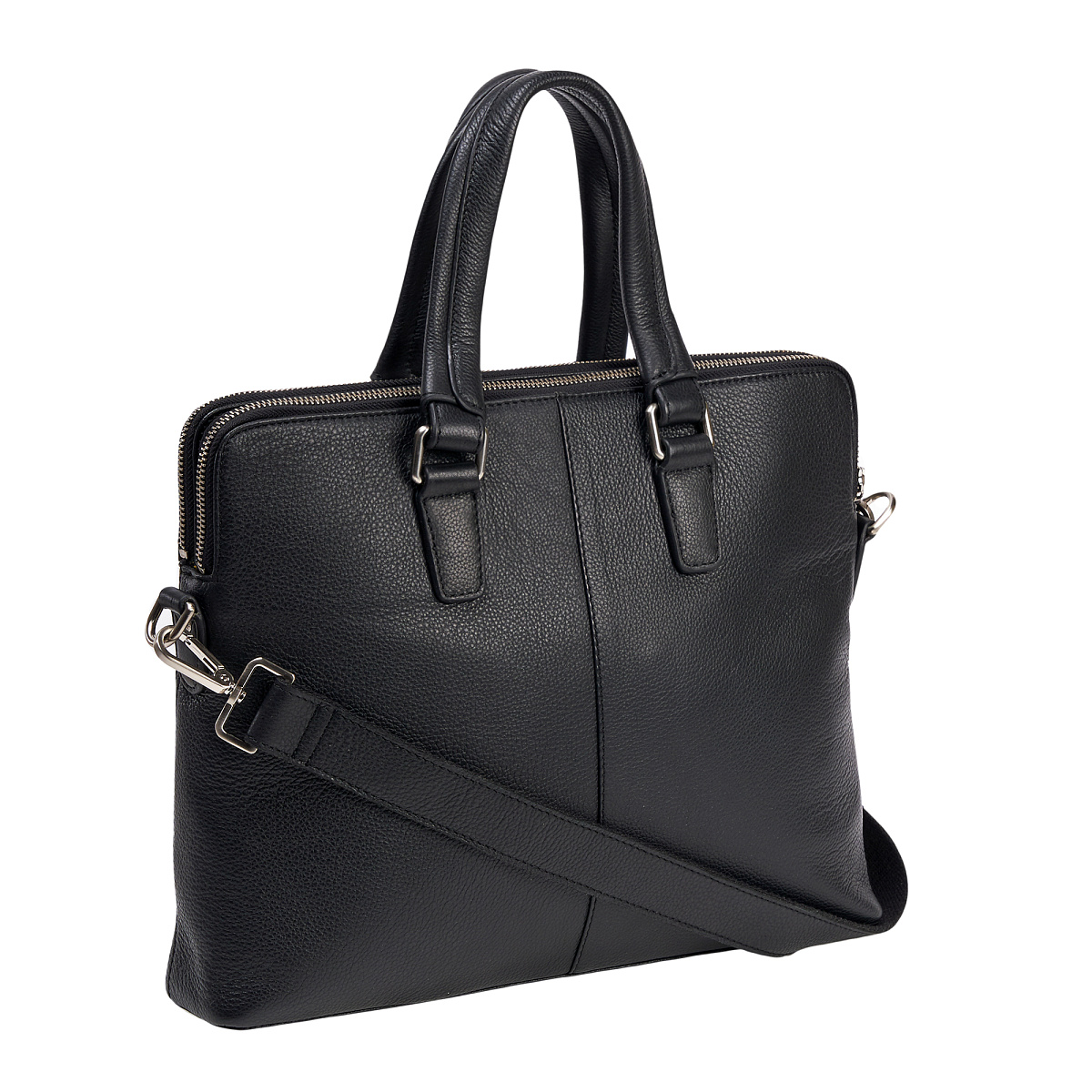 Деловая сумка Dr.Koffer из натуральной кожи черная