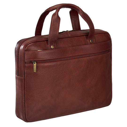 Деловая сумка Dr.Koffer из натуральной кожи коричневая