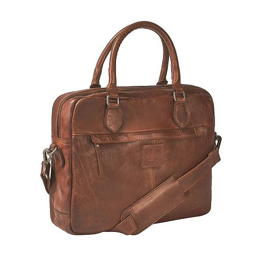 Деловая сумка Dr.Koffer из натуральной кожи коричневая