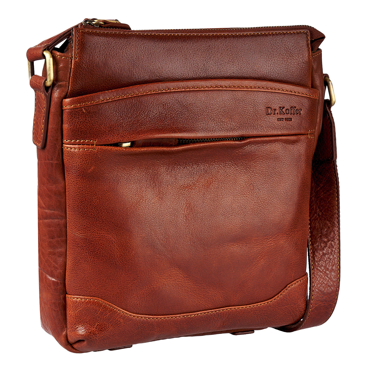 Сумка через плечо Dr.Koffer из натуральной кожи коричневая
